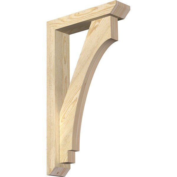 Ekena Millwork Imperial Slat Rough Sawn Bracket w/ Offset Brace, Douglas Fir, 4"W x 16"D x 28"H BKT0402X16X28IMP06RDF - main